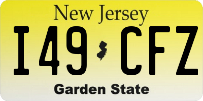 NJ license plate I49CFZ