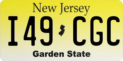 NJ license plate I49CGC