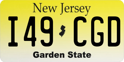 NJ license plate I49CGD