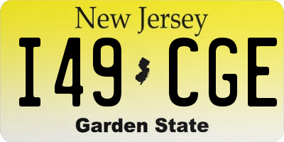 NJ license plate I49CGE