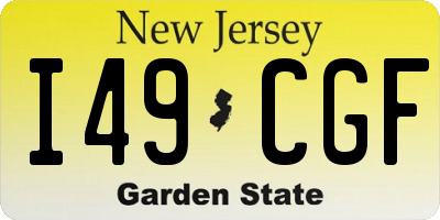 NJ license plate I49CGF
