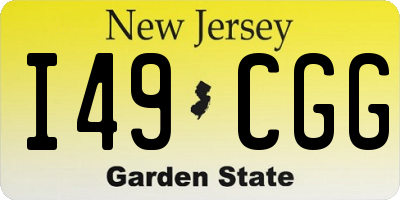 NJ license plate I49CGG