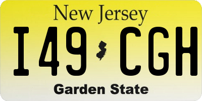 NJ license plate I49CGH