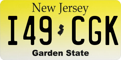 NJ license plate I49CGK