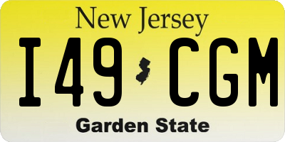 NJ license plate I49CGM