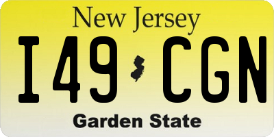 NJ license plate I49CGN