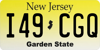 NJ license plate I49CGQ
