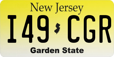 NJ license plate I49CGR