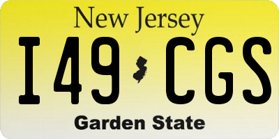NJ license plate I49CGS