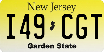NJ license plate I49CGT