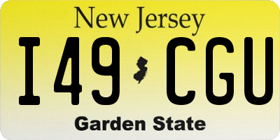 NJ license plate I49CGU