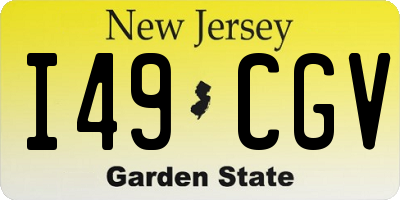 NJ license plate I49CGV