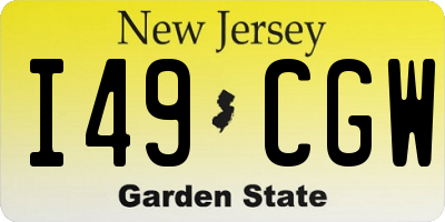 NJ license plate I49CGW