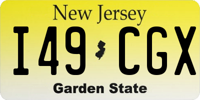 NJ license plate I49CGX