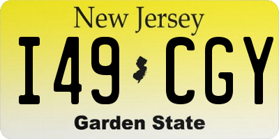 NJ license plate I49CGY