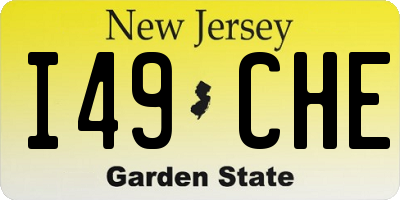 NJ license plate I49CHE