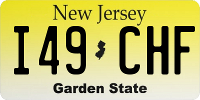 NJ license plate I49CHF