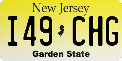 NJ license plate I49CHG