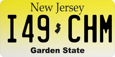 NJ license plate I49CHM