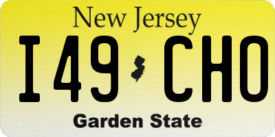 NJ license plate I49CHO