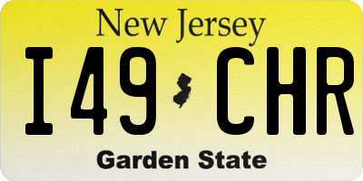 NJ license plate I49CHR