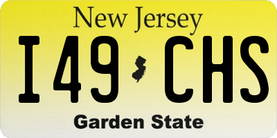 NJ license plate I49CHS