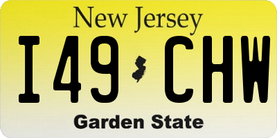 NJ license plate I49CHW