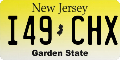 NJ license plate I49CHX