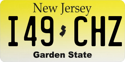 NJ license plate I49CHZ
