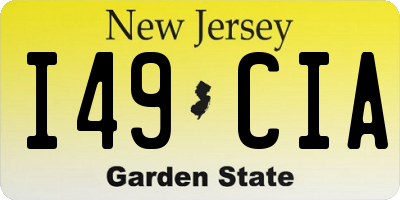 NJ license plate I49CIA