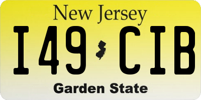 NJ license plate I49CIB