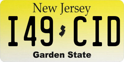 NJ license plate I49CID