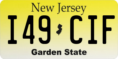 NJ license plate I49CIF