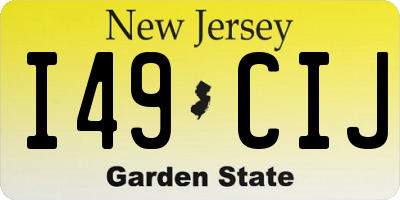 NJ license plate I49CIJ