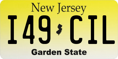 NJ license plate I49CIL