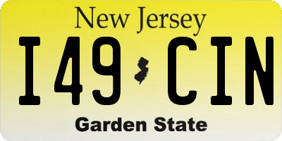NJ license plate I49CIN