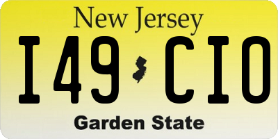 NJ license plate I49CIO