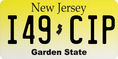 NJ license plate I49CIP
