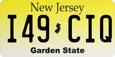 NJ license plate I49CIQ