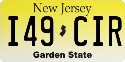 NJ license plate I49CIR