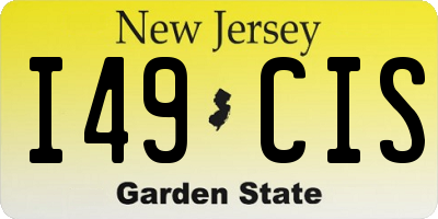 NJ license plate I49CIS