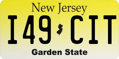 NJ license plate I49CIT