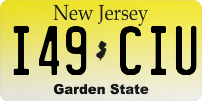 NJ license plate I49CIU