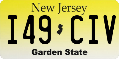 NJ license plate I49CIV