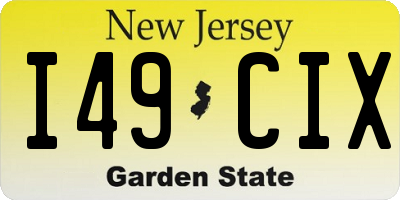 NJ license plate I49CIX