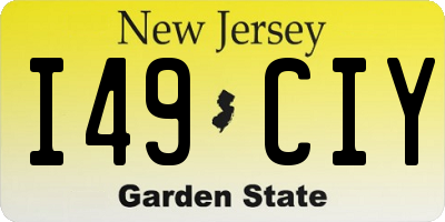 NJ license plate I49CIY