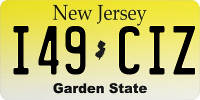 NJ license plate I49CIZ