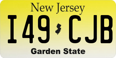 NJ license plate I49CJB