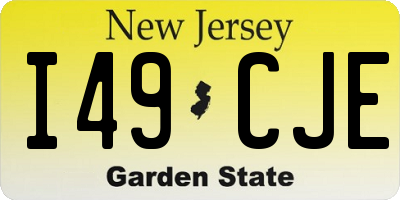 NJ license plate I49CJE