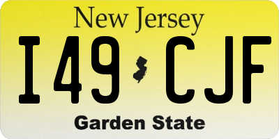 NJ license plate I49CJF